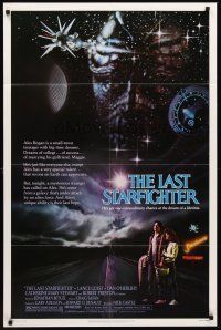 6f566 LAST STARFIGHTER 1sh '84 Lance Guest, great sci-fi art by C.D. de Mar!