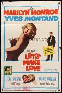 6f578 LET'S MAKE LOVE 1sh '60 two images of super sexy Marilyn Monroe & Yves Montand!
