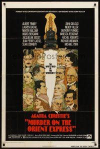 6f679 MURDER ON THE ORIENT EXPRESS 1sh '74 Agatha Christie, great art of cast by Richard Amsel!