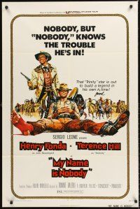 6f689 MY NAME IS NOBODY 1sh '74 Il Mio nome e Nessuno, art of Henry Fonda & Terence Hill!