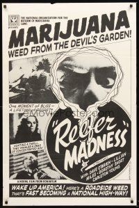 6f785 REEFER MADNESS 1sh R70s teens & marijuana, the weed from the Devil's garden!
