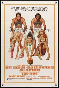 6f824 SEMI-TOUGH 1sh '77 Burt Reynolds, Kris Kristofferson, sexy girls & football art by McGinnis!