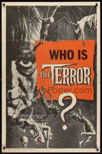 6f897 TERROR style B teaser 1sh '63 art of Boris Karloff & girls in web by Reynold Brown, Corman!