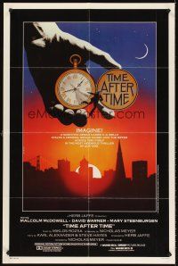 6f917 TIME AFTER TIME int'l 1sh '79 Malcolm McDowell as H.G. Wells, David Warner as Jack the Ripper!