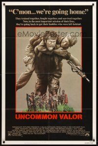 6f949 UNCOMMON VALOR 1sh '83 Gene Hackman, Fred Ward, Robert Stack, Vietnam War!