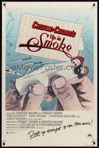 6f952 UP IN SMOKE 1sh '78 Cheech & Chong marijuana drug classic, great Scakisbrick artwork!