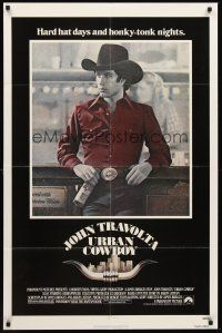 6f953 URBAN COWBOY 1sh '80 great image of John Travolta in cowboy hat with Lone Star beer!