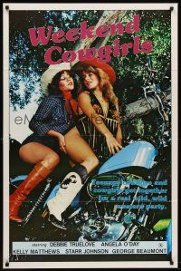 6f974 WEEKEND COWGIRLS 1sh '83 Ray Dennis Steckler, Debbie Truelove, sexy girls on Harley!