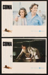 6g868 COMA 2 LCs '77 Michael Crichton directed, Genevieve Bujold, Michael Douglas!