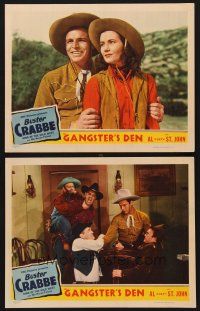 6g898 GANGSTER'S DEN 2 LCs '45 Buster Crabbe & pretty cowgirl Sydney Logan!