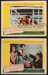 6g698 AFFAIR TO REMEMBER 4 LCs '57 great romantic images of Cary Grant & Deborah Kerr on ship!