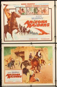 6g048 ARIZONA RAIDERS 8 LCs '65 close up of Audie Murphy with rifle drawn on horseback!