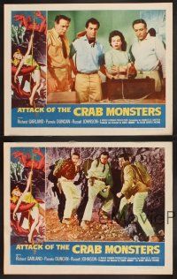 6g701 ATTACK OF THE CRAB MONSTERS 4 LCs '57 Russell Johnson, Richard Garland, complete 4 card set!