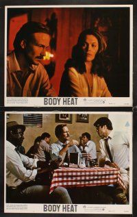 6g086 BODY HEAT 8 LCs '81 Lawrence Kasdan directed, sexy Kathleen Turner & William Hurt!