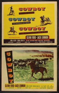 6g128 COWBOY 8 LCs '58 Anna Kashfi, Glenn Ford & Jack Lemmon, epic of the real American!