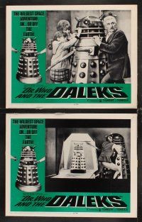 6g162 DR. WHO & THE DALEKS 8 LCs '66 Peter Cushing as Dr. Who, the wildest space adventure!