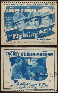 6g723 FIGHTING 69th 4 LCs R48 WWI soldiers James Cagney, Pat O'Brien & George Brent!