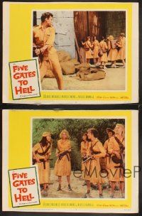 6g518 FIVE GATES TO HELL 7 LCs '59 James Clavell, Patricia Owens + five girls with machine guns!