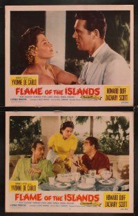 6g519 FLAME OF THE ISLANDS 7 LCs '55 great images of sexy Yvonne De Carlo & Howard Duff!