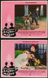 6g522 FURTHER PERILS OF LAUREL & HARDY 7 LCs '67 great images of Stan & Ollie, Jean Harlow!