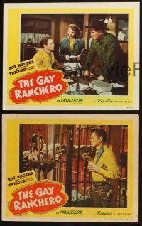 6g807 GAY RANCHERO 3 LCs '48 singing cowboy sheriff Roy Rogers held at gunpoint in jail!