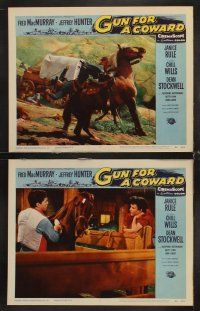 6g526 GUN FOR A COWARD 7 LCs '56 cowboys Fred MacMurray & Dean Stockwell in action!