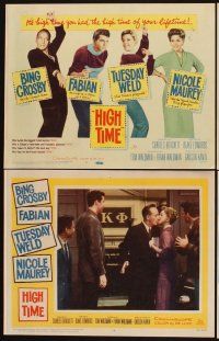 6g223 HIGH TIME 8 LCs '60 Blake Edwards directed, Bing Crosby, Fabian, sexy young Tuesday Weld!