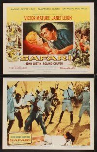 6g403 SAFARI 8 LCs '56 Victor Mature, Janet Leigh, cool images from jungle adventure!