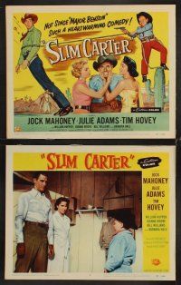 6g419 SLIM CARTER 8 LCs '57 Jock Mahoney, Julie Adams, Tim Hovey, wacky title card artwork!