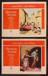 6g428 SPANISH AFFAIR 8 LCs '57 Richard Kiley kissing Carmen Sevilla, Don Siegel!
