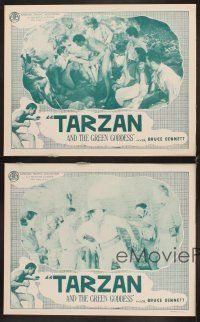 6g775 TARZAN & THE GREEN GODDESS 4 LCs R40s great images of Bruce Bennett in title role!