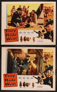 6g776 THEY RODE WEST 4 LCs '54 Robert Francis, May Wynn, Donna Reed, one false move meant death!