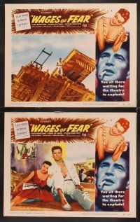 6g478 WAGES OF FEAR 8 LCs '55 Henri-Georges Clouzot's suspense classic, c/u of sexy Vera Clouzot!