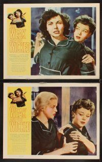 6g483 WEAK & THE WICKED 8 LCs '54 bad girl Diana Dors, strips bare raw facts of women in prison!