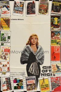 6h006 LOT OF 32 FOLDED ONE-SHEETS '53 - '67 Girl of the Night, Harlow, Snake Woman & more!