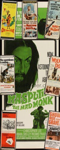 6h050 LOT OF 31 UNFOLDED INSERTS '56 - '81 Rasputin the Mad Monk, Plague of the Zombies & more!