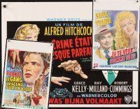 6h055 LOT OF 3 UNFOLDED REPRODUCTION BELGIAN POSTERS '90s Dial M For Murder, Honky Tonk, Wild One