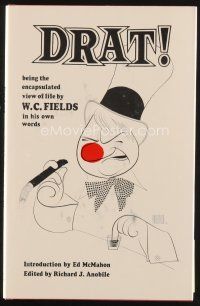6h195 DRAT 2nd edition hardcover book '68 W.C. Fields view on life in his own words, Hirschfeld art!