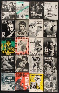 6h025 LOT OF 20 DANISH PROGRAM FROM ENGLISH MOVIES '50s-60s lots of different images & artwork!