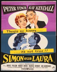 6h457 SIMON & LAURA English pressbook '56 Peter Finch & Kendall, a rollicking tale of perfect couple
