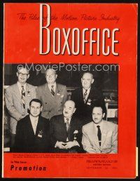 6h093 BOX OFFICE exhibitor magazine September 22, 1951 Streetcar, Vargas art, Alice in Wonderland!