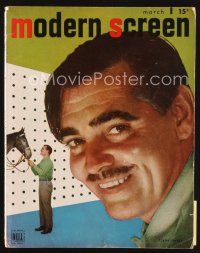 6h149 MODERN SCREEN magazine March 1947 super close up of smiling Clark Gable by Nikolas Muray!