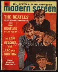 6h152 MODERN SCREEN magazine May 1964 Beatles' secret dates with American girls, photo by Hoffman!