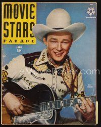 6h173 MOVIE STARS PARADE magazine June 1945 portrait of Roy Rogers w/guitar by Roman Freulich!