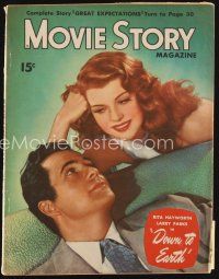 6h165 MOVIE STORY magazine June 1947 c/u of sexy Rita Hayworth & Larry Parks in Down to Earth!
