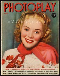 6h157 PHOTOPLAY magazine August 1939 wonderful smiling portrait of Alice Faye by Paul Hesse!