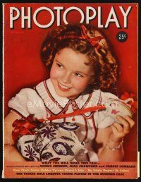 6h158 PHOTOPLAY magazine September 1939 cute Shirley Temple with piggy banks by Paul Hesse!