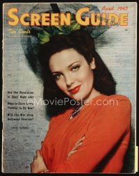 6h181 SCREEN GUIDE magazine April 1942 great portrait of sexy Linda Darnell by Jack Albin!