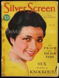 6h104 SILVER SCREEN magazine March 1931 art of beautiful Kay Francis by John Rolston Clarke!