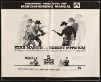 6h353 5 CARD STUD pressbook '68 cowboys Dean Martin & Robert Mitchum play poker!